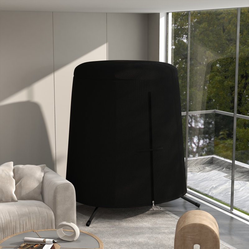 Outsunny Hanging Egg Chair Cover, Outdoor Single Swing Chair Cover, Waterproof Anti-dust Furniture Protector with Zipper, 300D Oxford Fabric for 200 x 230 cm Stand, Black