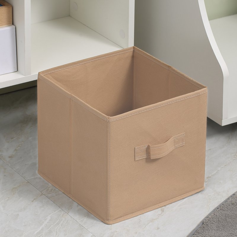 HOMCOM Freestanding 6 Cube Storage Cabinet Unit w/ 3 Fabric Drawers Handles Home Office Organisation Shelves Furniture