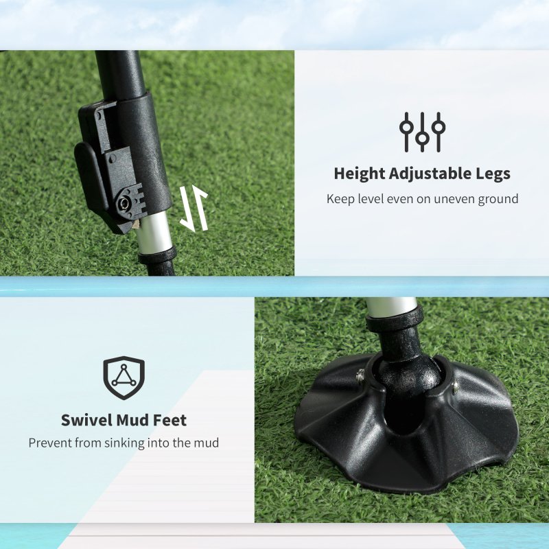 Outsunny Portable Fishing Chair, Lightweight Camping Chair with Reclining Backrest, Adjustable Legs and Mud Feet, 180kg Heavy Duty Folding Chair, Dark Green