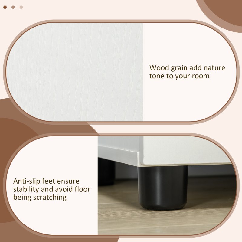 Vinsetto Filing Cabinet with Locking Doors & Shelves, 2-Tier Lockable Storage Cabinet with 2 Keys for Home Office, 80W x 40D x 80H cm, White