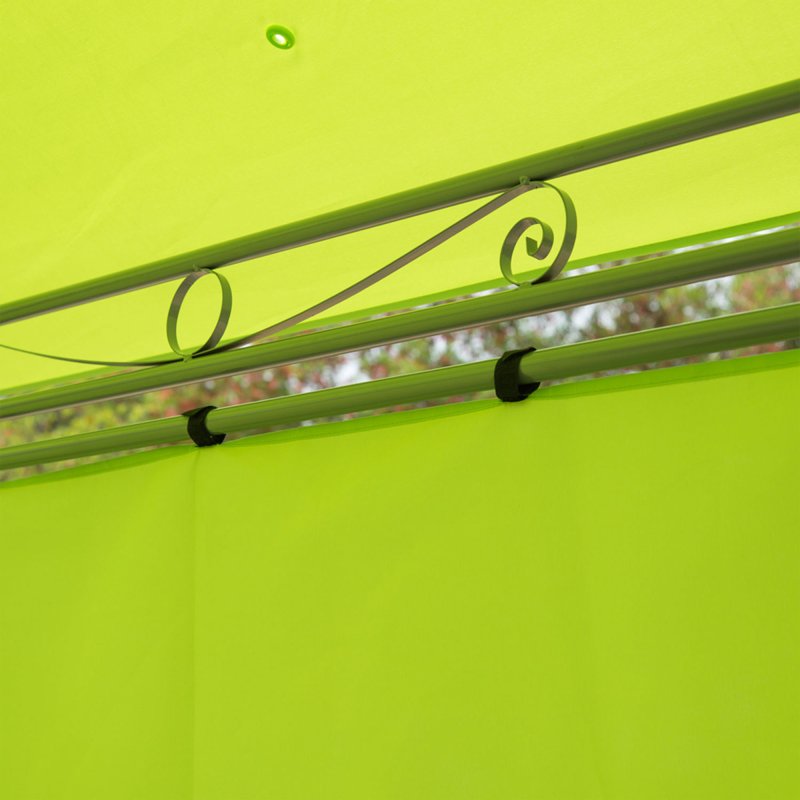 Outsunny 3 x 3(m) Garden Gazebo, Outdoor Gazebo Canopy Shelter with Curtains and Steel Frame for Lawn, Yard and Deck, Green