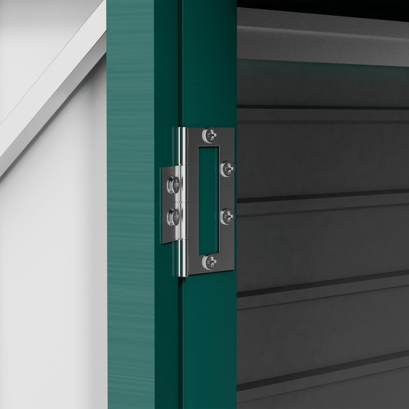 Outsunny 8 x 4FT Garden Shed, Galvanised Metal Shed, Easy to Assemble, Outdoor Tool Storage Shed with Pent Roof, Lockable Door and 2 Vents, Green