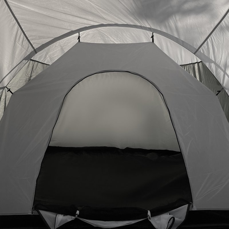 Outsunny 6-9 Man Large Tunnel Tent with 3 Bedroom, Living Area and Porch, 2000mm Waterproof Camping Tent, Portable with Bag, for Fishing Hiking Festival, Dark Grey