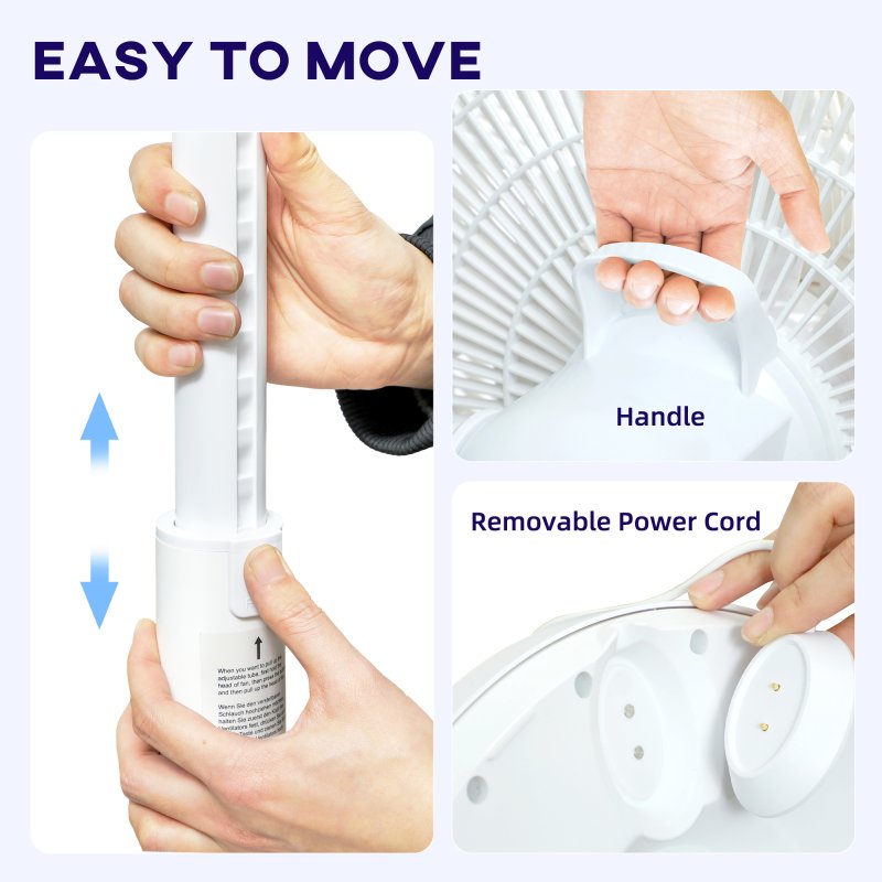 HOMCOM 16" Standing Pedestal Fan, Electric Cooling Floor Fan, Quiet, 80° Oscillating, Adjustable Tilt and Height, 12 Speed, 15H Timer, Remote Control, Sleep Mode, for Home Office Bedroom, White