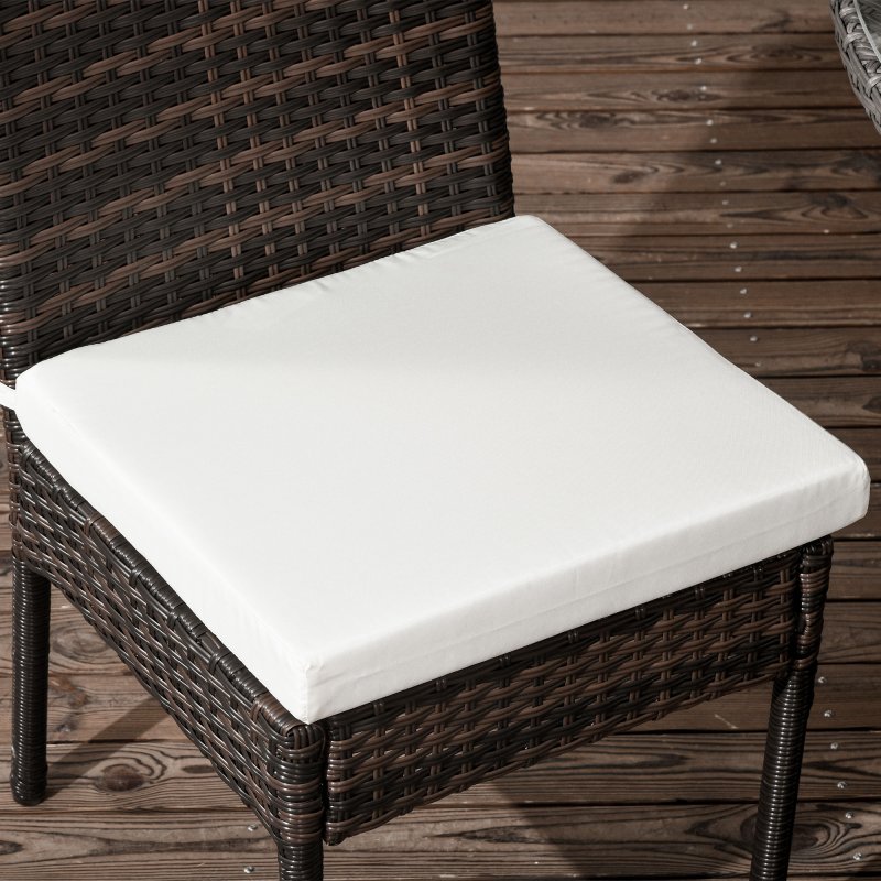 Outsunny 4 Pieces PE Rattan Garden Chairs with Cushion, Patio Wicker Dining Chairs with Backrest for Patio, Deck, Garden, Brown