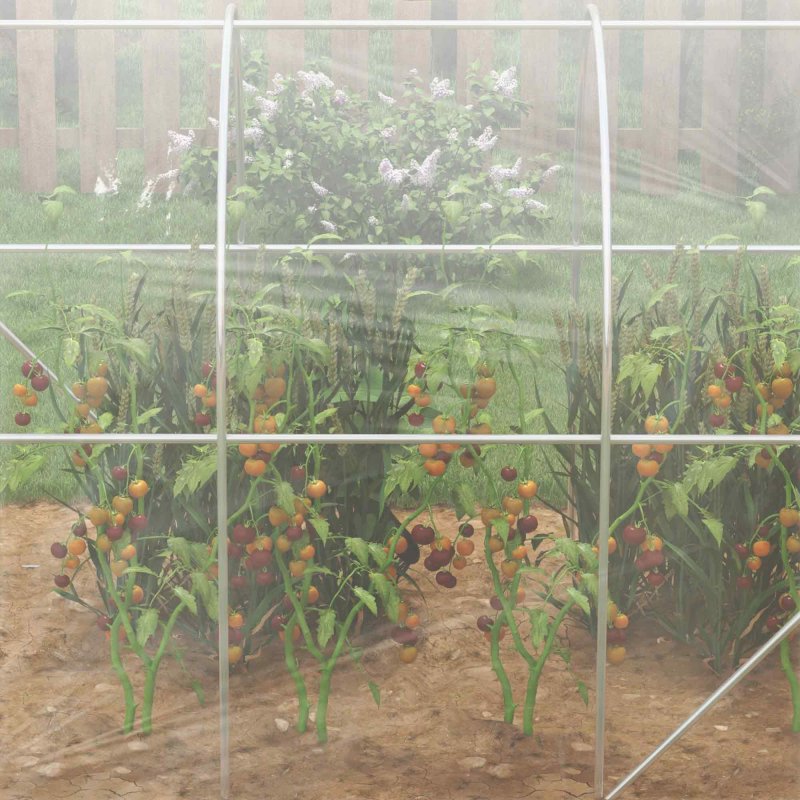Outsunny 3 x 2 x 2m Polytunnel Greenhouse with 2 Hinged Door, Walk-in Grow House Tent with PE Cover and Galvanised Steel Frame, Clear