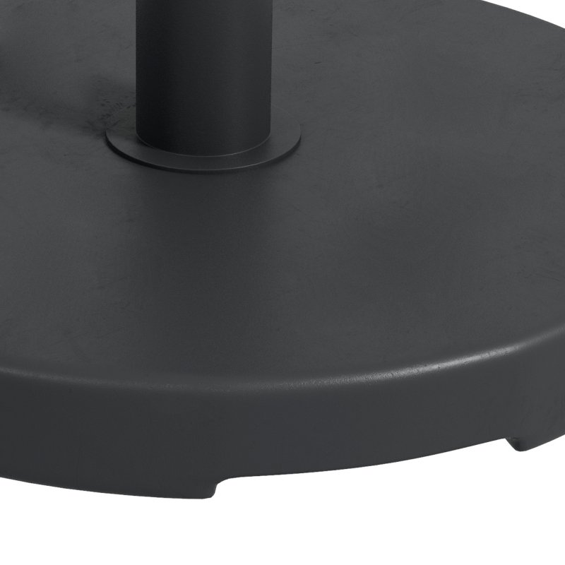Outsunny 15kg Concrete Parasol Base, Heavy Duty Patio Umbrella Stand with Grip Handle, 46.5cm Round Garden Parasol Holder for 24 to 38mm Poles, Black