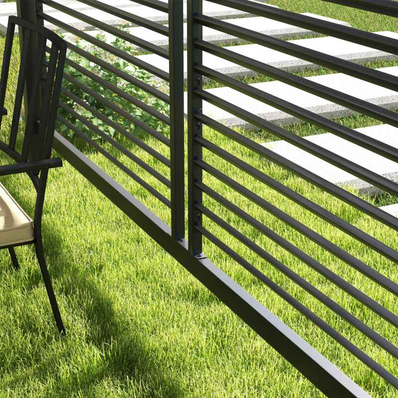 Outsunny 2.8 x 3(m) Metal Outdoor Pergola with Retractable Roof, Outdoor Gazebo Canopy Shelter with Grommet Holes for Garden, Patio, Lawn, Grey