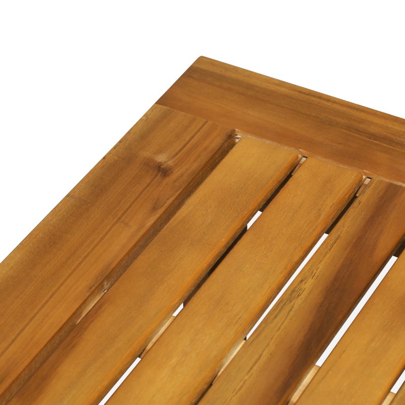 Outsunny Wooden Garden Coffee Table, Outdoor Side Table with Bottom Storage Shelf for Patio, Deck, Lawn, Garden, 90 x 45 x 43 cm, Teak