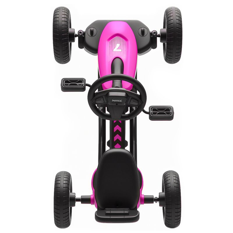 AIYAPLAY Pedal Go Kart for Kids, Children Ride-On Race Car with Silent EVA Tyres, for 2-5 Years, Pink