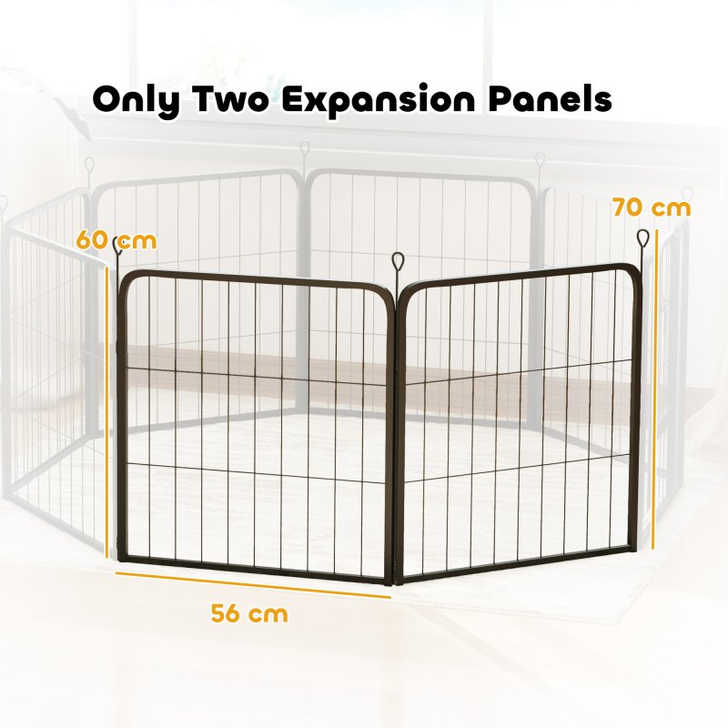 PawHut Dog Pen, 2 Panel Puppy Pen, Portable, Detachable, For Small Dogs, 60cm Tall, Black