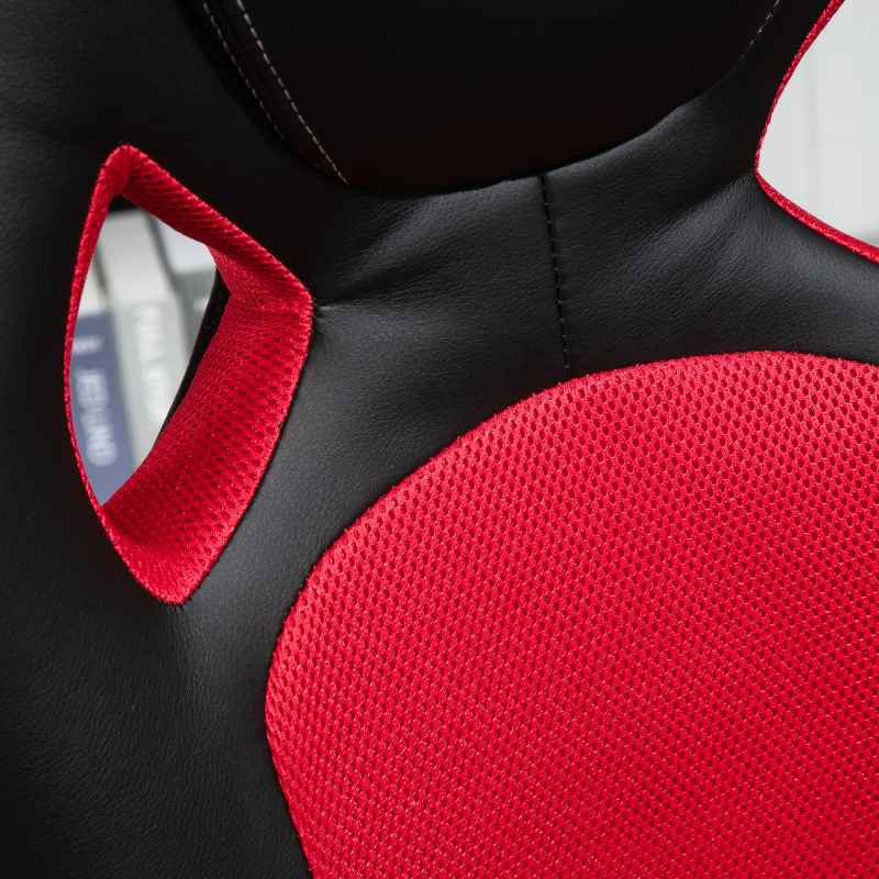 Vinsetto Gaming Chair Faux Leather Swivel Computer Racing Gamer Desk Chair for Home Office with Wheels, Red