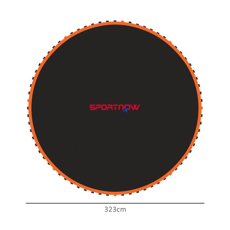 SPORTNOW Trampoline Replacement Mat with Eight Rows of Stitching, Spring Pull Tool, 72 V-Hooks, for 12ft Trampoline, Using 14cm Springs, Trampoline Jumping Mat, Orange