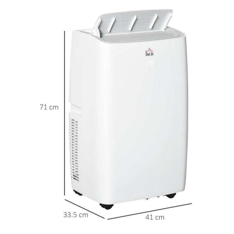 HOMCOM 12000 BTU Air Conditioning Unit, 3-in-1 Portable Air Conditioner, Dehumidifier, Cooling Fan with 3 Speeds, Remote Control, LED Display, 24H Timer, Window Venting Kit, Children Lock, 35m²