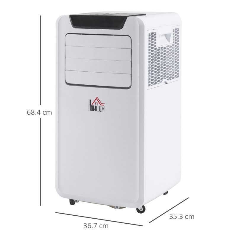 HOMCOM 10000 BTU Air Conditioning Unit, 3-in-1 Portable Air Conditioner, Dehumidifier, Cooling Fan with Remote Control, LED Display, 2 Speeds, 24H Timer, Window Venting Kit, 30m²