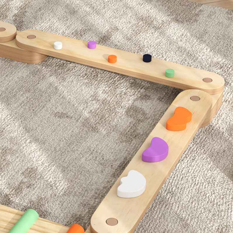 AIYAPLAY Wooden Balance Beam Board for Kids, Indoor Outdoor Play Equipment Build Coordination Agility and Strength, Toddler Obstacle Course for 3-8 Years