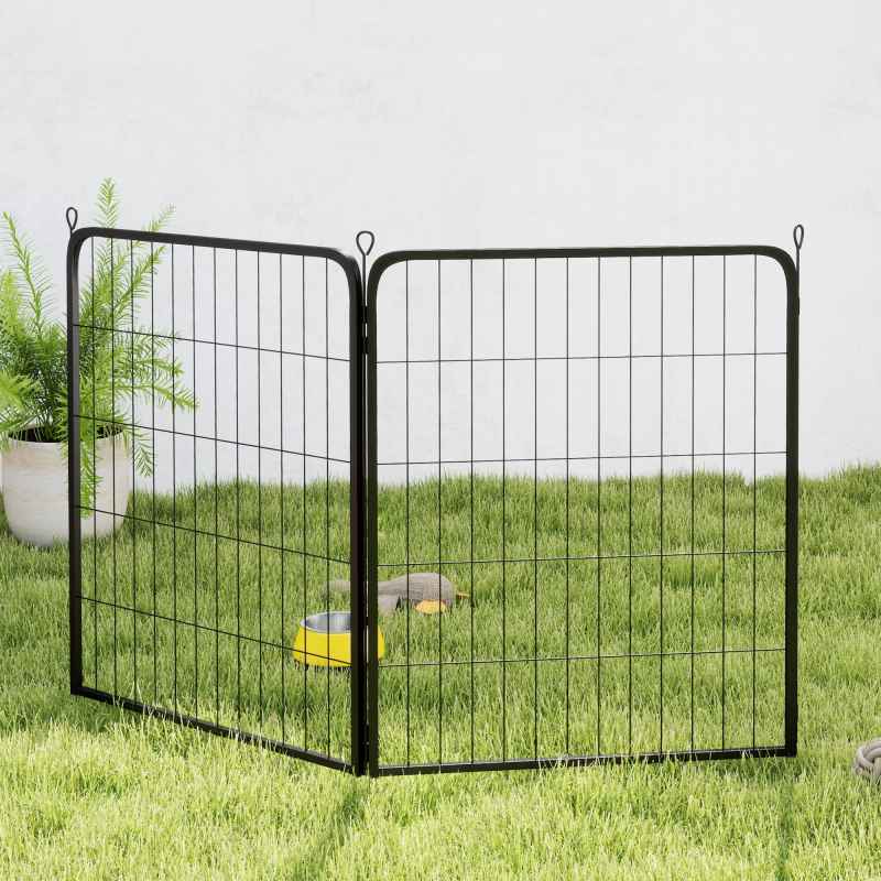 PawHut Dog Pen, 2 Panel Puppy Pen, Portable, Detachable, For Medium Dogs, 60cm Tall, Black