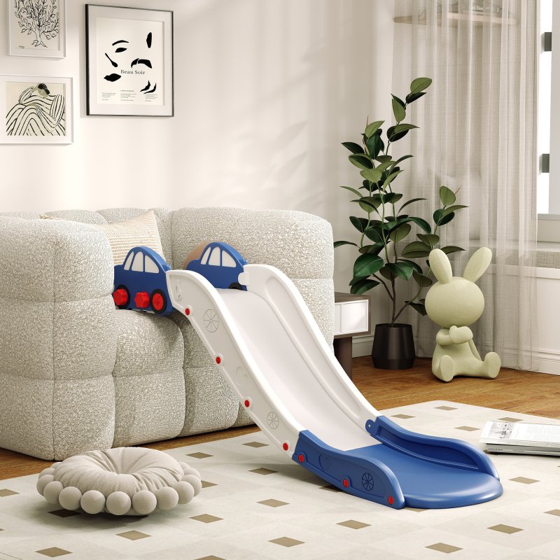 AIYAPLAY Sofa Slide, Indoor Toddler Slide with Extended Length for Bed, Stair, Easy to Assemble and Store, Blue