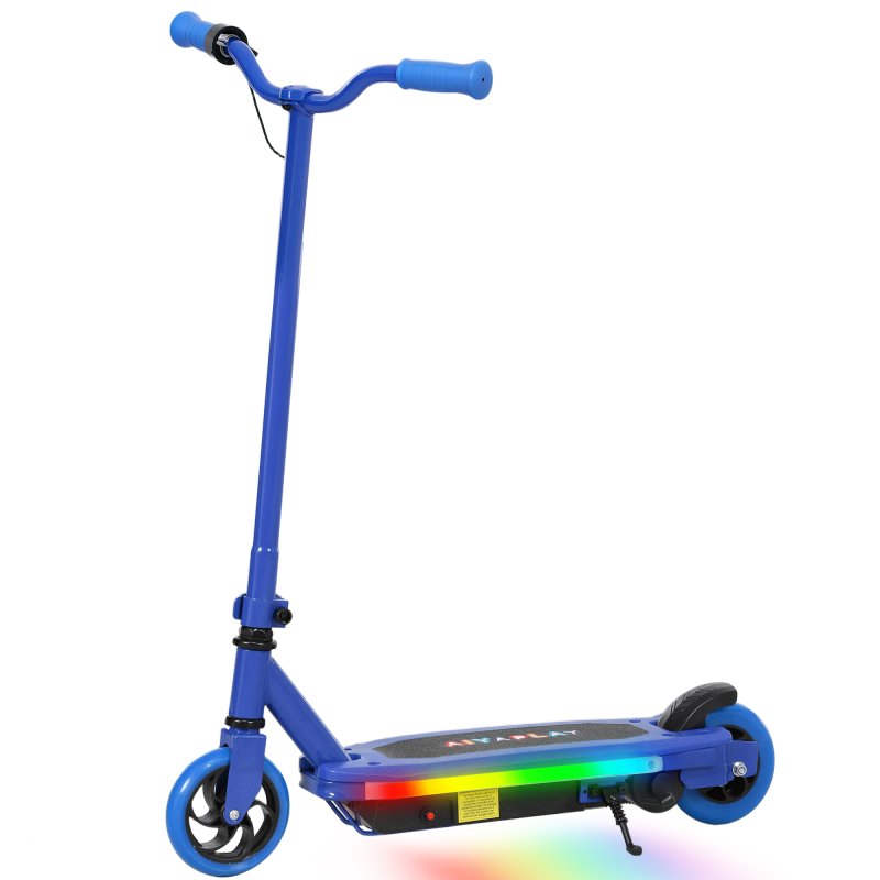AIYAPLAY Electric Scooter for Ages 6-14 Years, with Colourful Light and Electric Brake, Electric Scooter E Scooter, Up to 10km/h, 8km, Blue