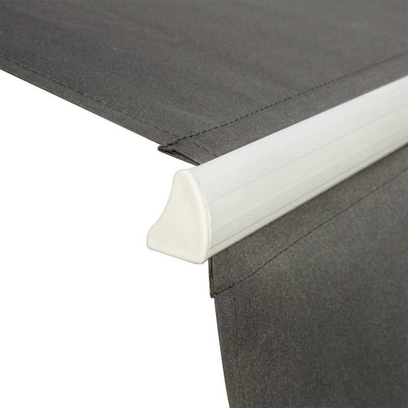 Outsunny 3 x 2m Manual Window Awning Canopy Garden Outdoor Shelter Patio Sun Shade UV Blocker Light Weight Aluminium Frame w/ Hand Crank Grey