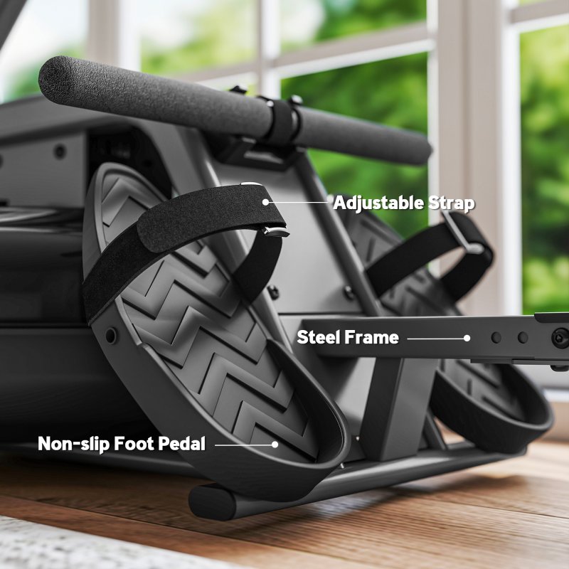 SPORTNOW Water Rowing Machine, Rowing Machines for Home Gym with Adjustable Resistance, Wheels, LCD Monitor, Elevated Tablet Holder, Vertical Storage, for Cardio Training