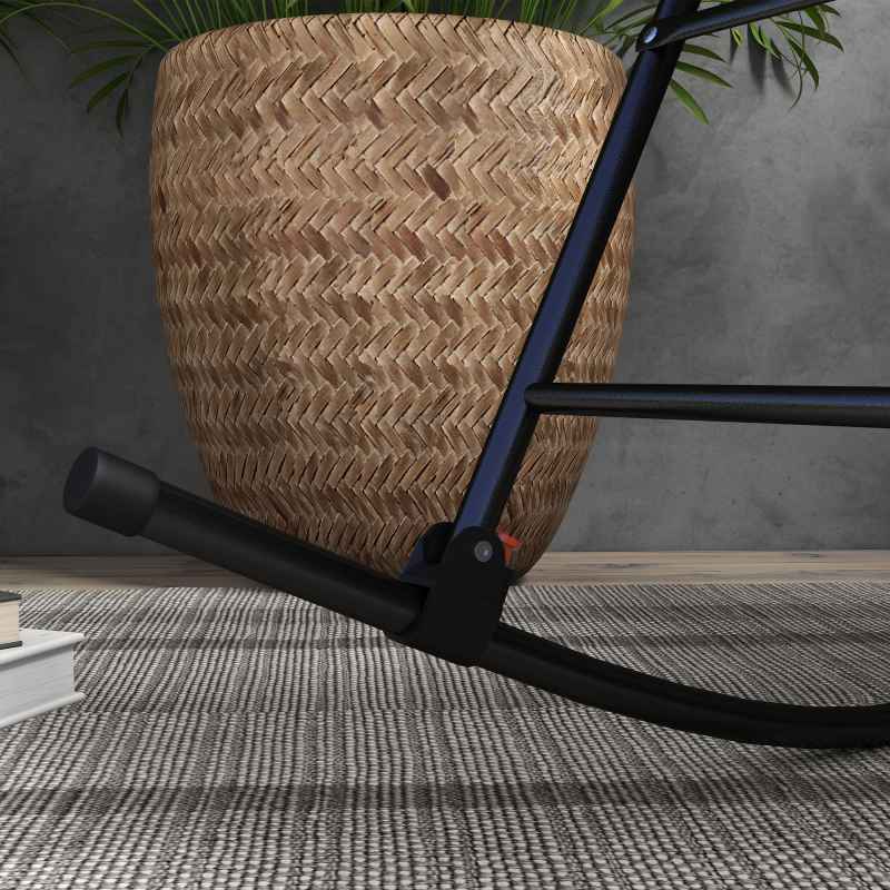 Outsunny Garden Rocking Chair Folding Outdoor Adjustable Rocker Zero-Gravity Seat with Headrest Camping Fishing Patio Deck, 95 x 64 x 106 cm - Grey