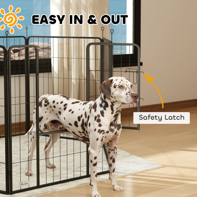 PawHut Dog Pen 6 Panels Puppy Pen Heavy Duty Pet Playpen for Indoor Outdoor for Dogs, Rabbits, Ducks 100cm High