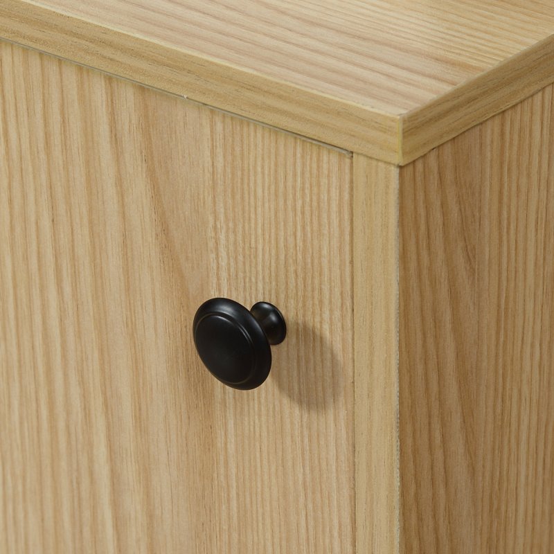 HOMCOM TV Stand Cabinet for TVs up to 50", TV Unit with 3 Compartments, Cable Management, TV Cabinet with Sliding Door for Living Room, Bedroom, Natural Wood Finish