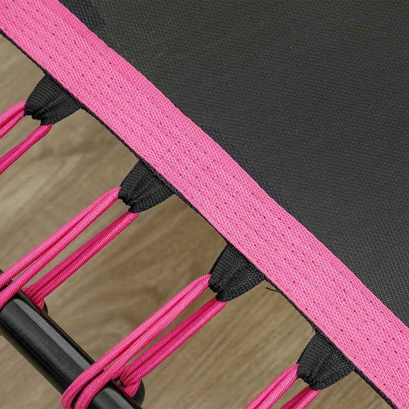 SPORTNOW 45" Fitness Trampoline with Adjustable Handle, Mini Trampoline for Adults with LED Lights, Bungee Rebounder for Indoor Exercise Workout, Max Load 220lbs