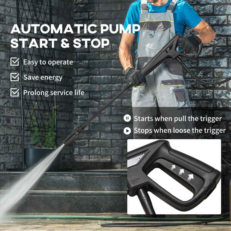 DURHAND 1800W High Pressure Washer, 150 Bar Pressure, 510 L/h Flow, High-Performance Portable Power Washer Jet Wash Cleaner with 6M Hose and Hose Reel for Garden, Car, Furniture, Blue