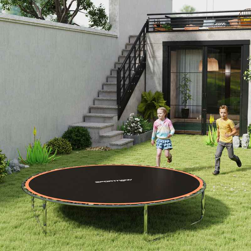 SPORTNOW Trampoline Replacement Mat with Eight Rows of Stitching, Spring Pull Tool, 42 V-Hooks, for 8ft Trampoline, Using 14cm Springs, Trampoline Jumping Mat, Orange