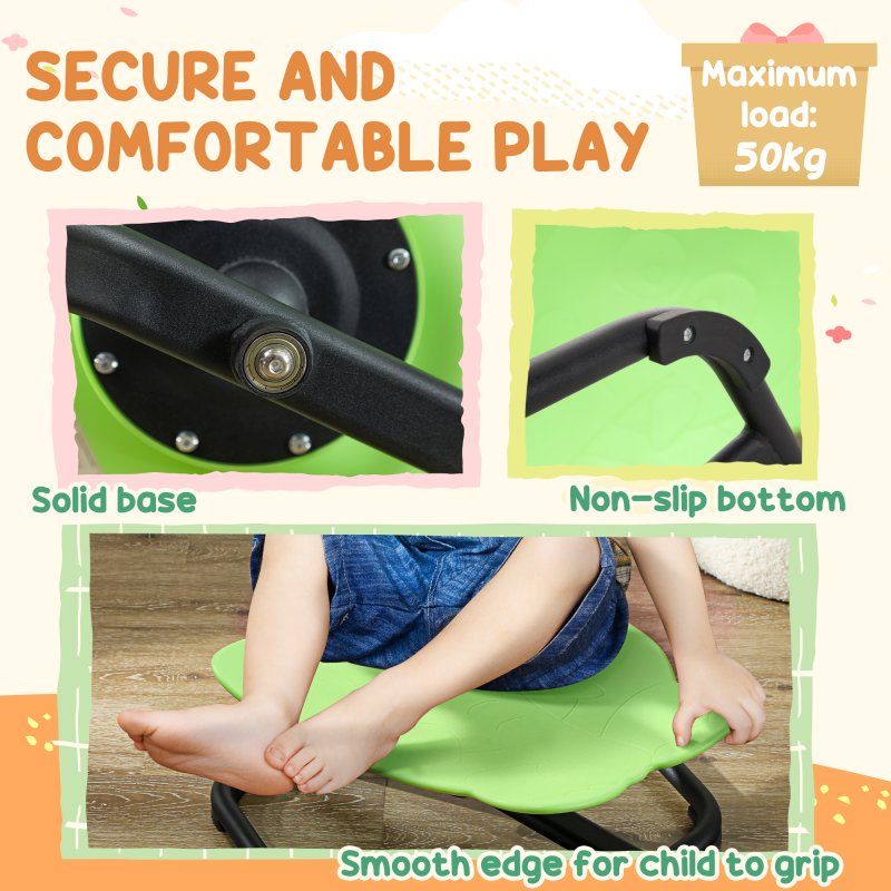 AIYAPLAY Sensory Spinning Chair, Kids Swivel Chair for Coordination, Balance, Green