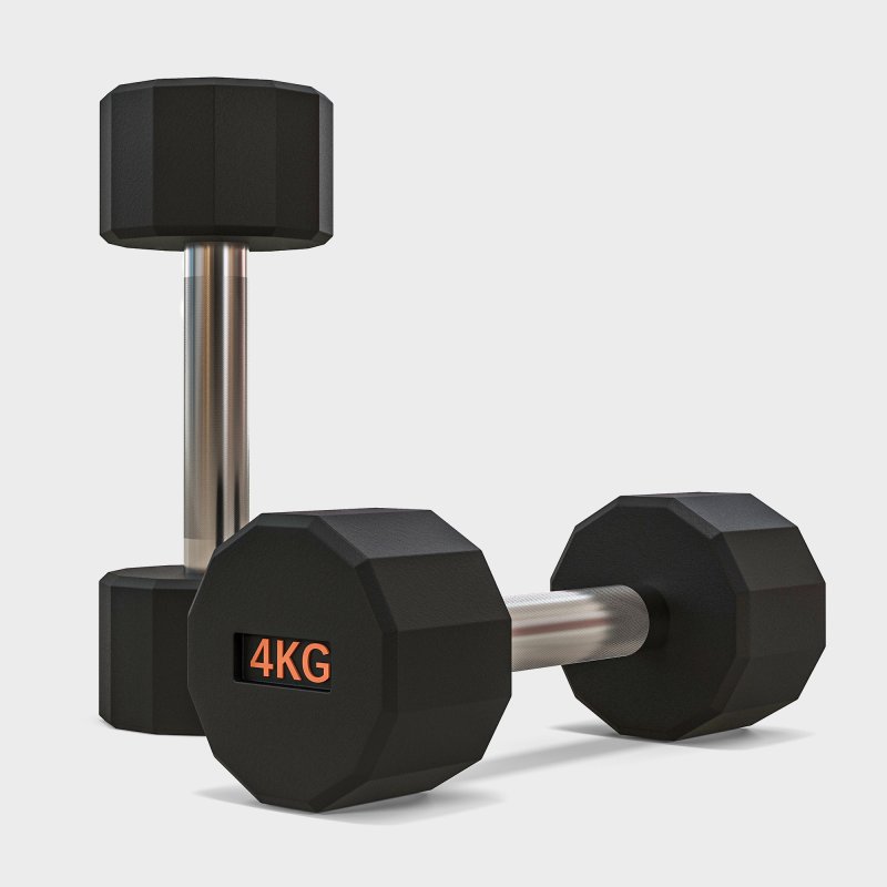 SPORTNOW Dumbbells Set, Hand Weights Pair with 12-Sided Shape and Non-Slip Grip for Men Women Home Gym Workout, 2 x 4kg