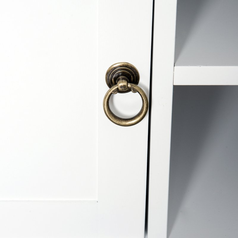 HOMCOM TV Unit up to 55", 2 Doors TV Cabinet with Open Storage Shelves and Cable Management for Living Room, Bedroom, Entertainment Room, 120L x 45W x 50.5H, White