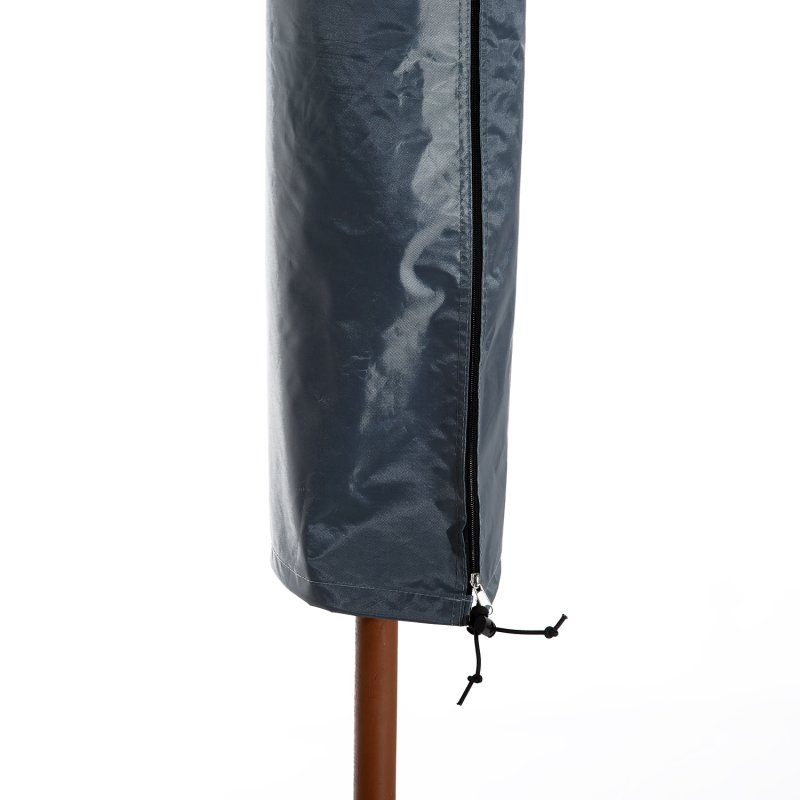 Outsunny Parasol Cover, Cantilever Umbrella Cover for 2-3.5 m Parasols, 420D Oxford Fabric Banana Umbrella Protector with Zipper for Outdoor Garden, Patio, Grey