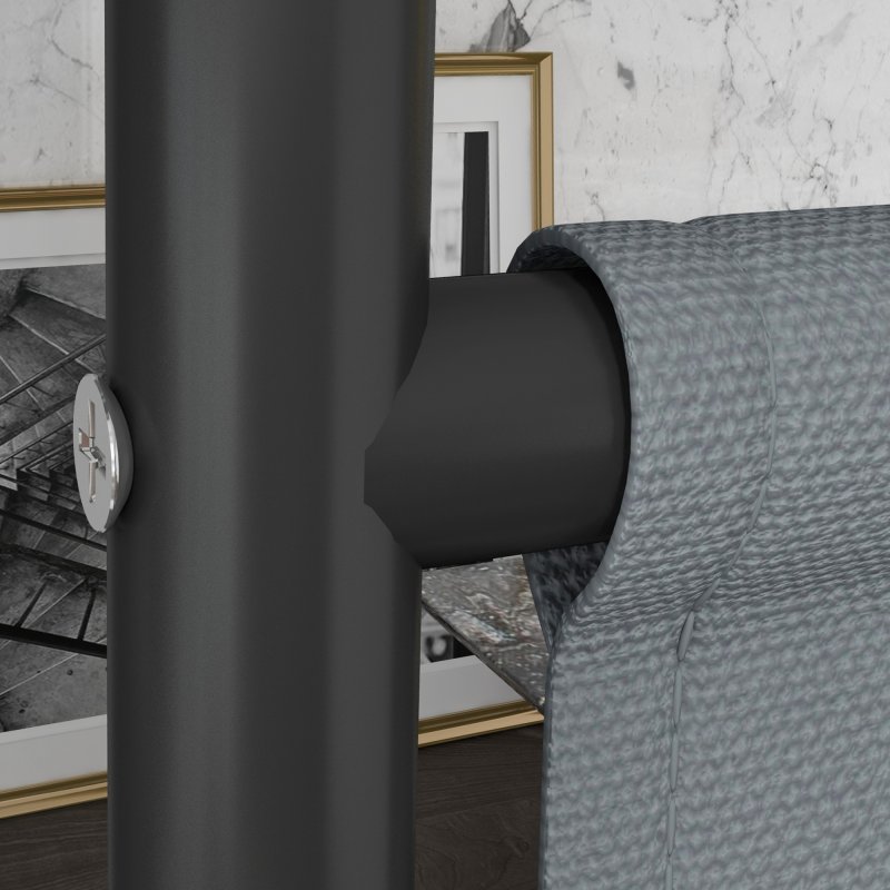 Outsunny Decorative Garden Partition Screen with Lockable Wheels, 6FT Portable Privacy Screen, Single Freestanding Metal Room Divider Panel for Garden Hot Tub Deck Pool, Dark Grey