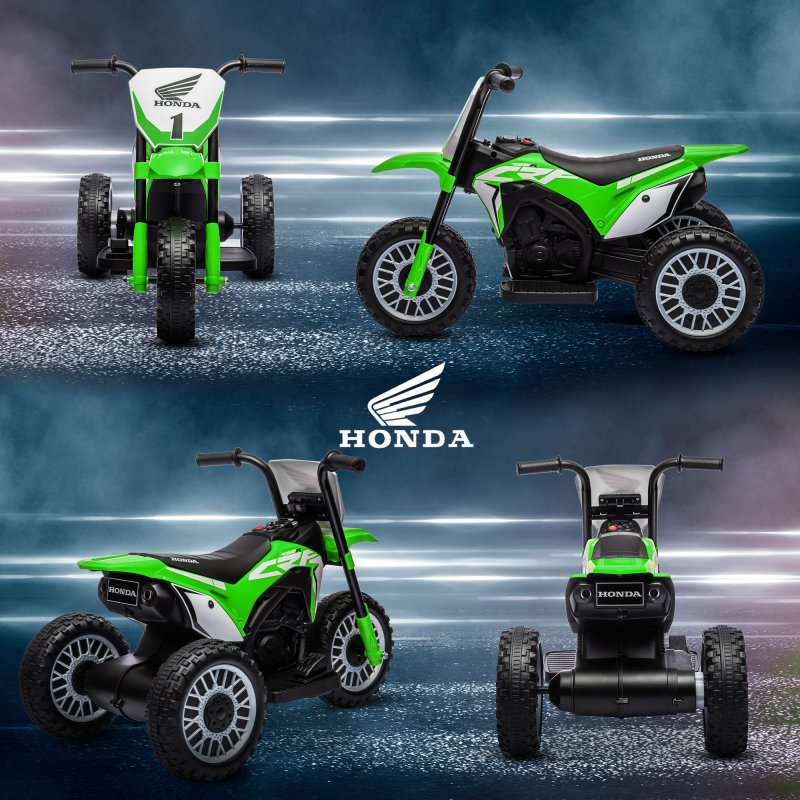 HOMCOM Honda Licensed 6V Kids Electric Motorbike, Three Wheel Ride On Motorcycle Car with Horn, Sound, for Ages 18-36 Months - Green