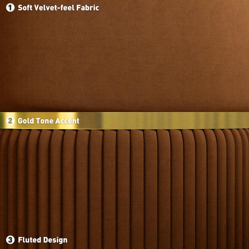 HOMCOM Round Storage Stool, Velvet-feel Fabric Upholstered Vanity Stool with Removable Top, Padded Seat and Hidden Space for Living Room, Bedroom