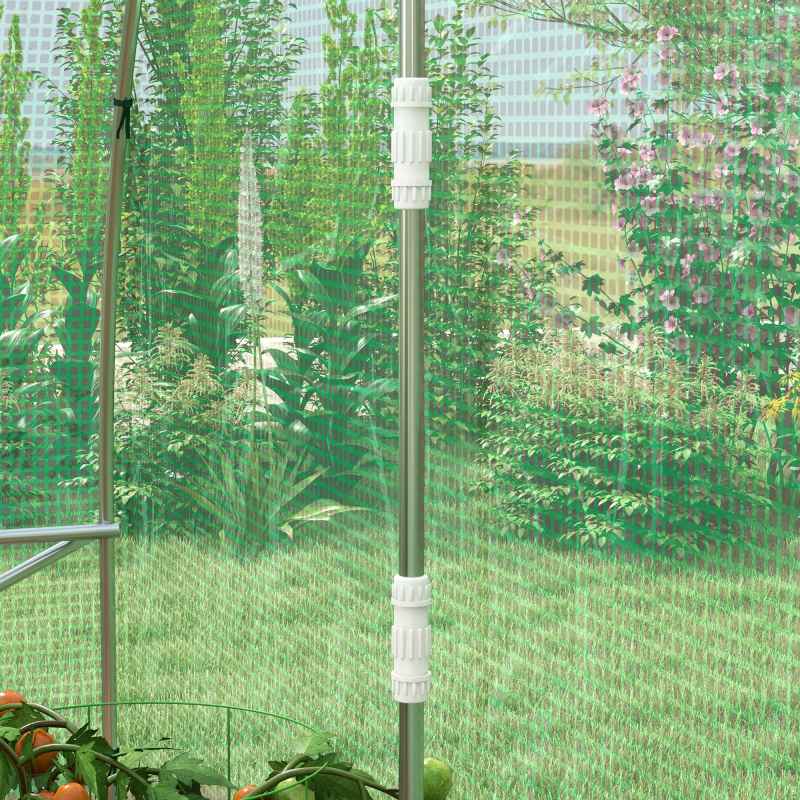 Outsunny 3 x 2(m) Polytunnel Greenhouse with Sprinkler Irrigation System, Walk-in Green House for Garden with Wide Roll-up Door, 6 Mesh Windows, Galvanised Steel Frame, Green