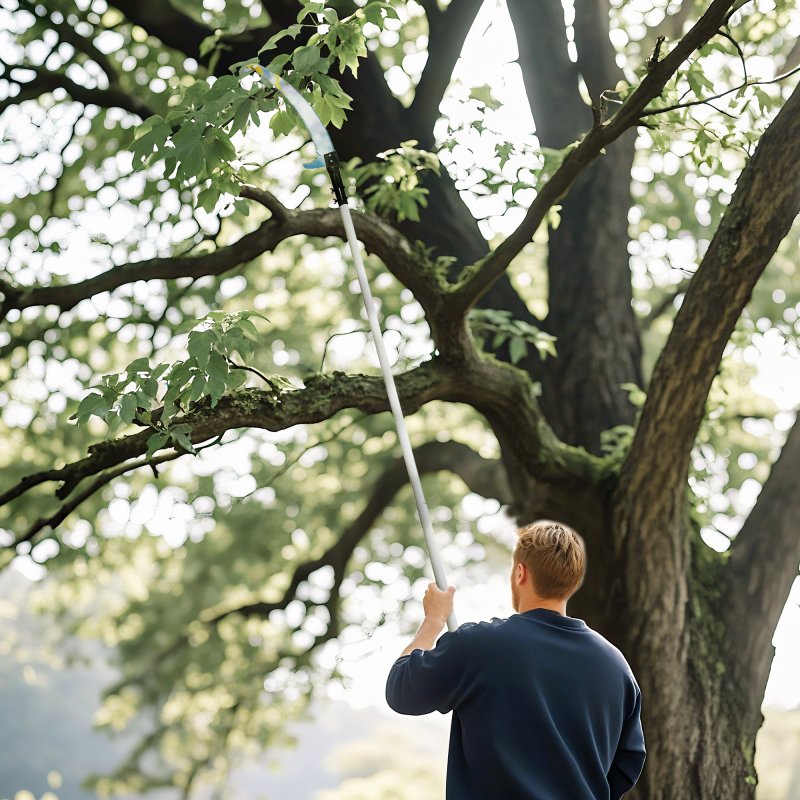 Outsunny 1.8-2.9 m Extendable Tree Pruner, Tree Lopper Long Reach Telescopic with Extendable Handle & 40 cm Saw, Lightweight Manual Pole Saw for High Branches Trimming