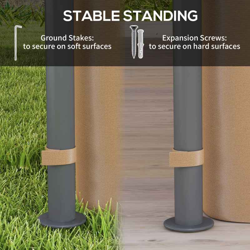 Outsunny 3 x 3 m Garden Gazebo, Double Roof Metal Gazebo with Curtains and Solar-Powered LED Lights, Outdoor Canopy Shelter for Patio, Deck, Brown