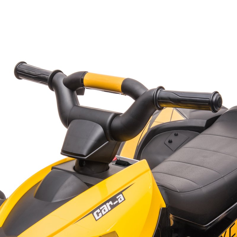 HOMCOM 12V Electric Quad Bike for Kids Ride On Car All Terrain Vehicle Toy, with Forward Reverse Functions, LED Headlights, Music, for Ages 3-5 Years - Yellow
