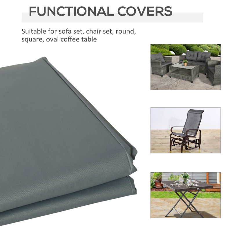 Outsunny Rectangular Patio Garden Furniture Cover Waterproof for 3 Seater Sofa Bistro Set, UV Resistant Protection 600D Oxford Fabric Rattan Lounge Clean Cover, 190 x 72 x 76cm