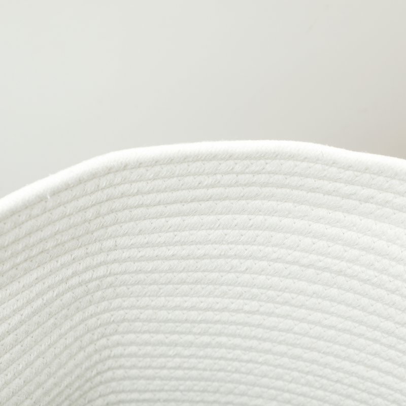 HOMCOM 36L Laundry Hamper, Cotton Rope Laundry Basket with Handles, Collapsible Washing Bin, 38 x 45cm, Cream White