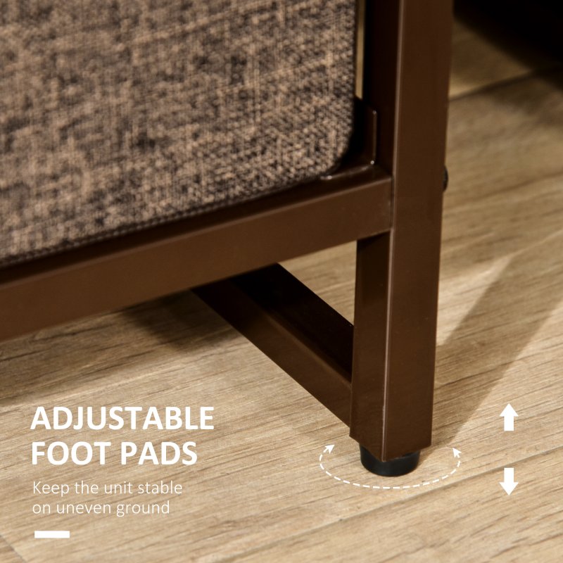 HOMCOM Chest of Drawers with 7 Foldable Drawers, 3-Tier Fabric Bedroom Dresser, Clothes Storage Unit for Bedroom, Living Room