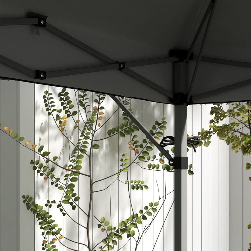 Outsunny 3 x 3(m) Pop Up Gazebo with Extend Dual Awnings, 1 Person Easy up Marquee Party Tent with 1-Button Push, Double Roof, Wheeled Bag, Sandbags, Height Adjustable Instant Shelter, Grey