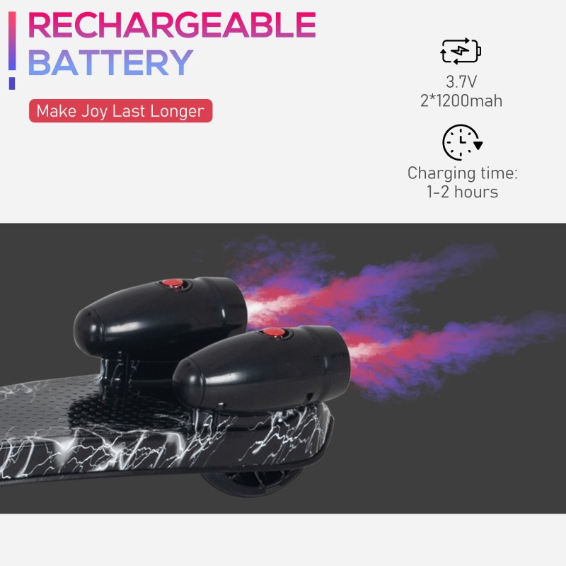 HOMCOM Kids Scooter, 3 Wheel Foldable Kick Scooter Adjustable Height w/ Flashing Wheels, Music, Water Spray for 3-6 Years, Black