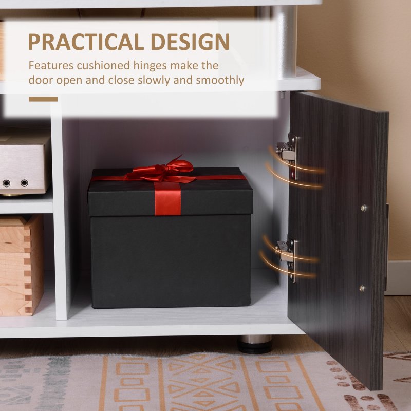 HOMCOM TV Cabinet Unit for TVs up to 50'' with Storage Shelf and Cupboards, Living Room Entertainment Center Media Console