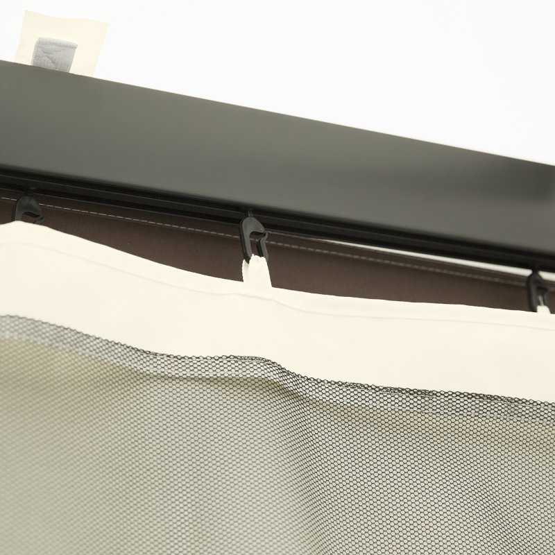 Outsunny fit 13x10ft Gazebo Universal Replacement Mosquito Netting for Patio Gazebos and Canopy Tents with Zippers for 3(m) x 4m Gazebo, (Sidewall Only) Beige