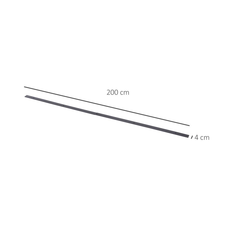 HOMCOM 6.6FT Carbon Steel Sliding Door Kits Barn Hardware Closet Set Antique Style Track System For Single Wooden Door